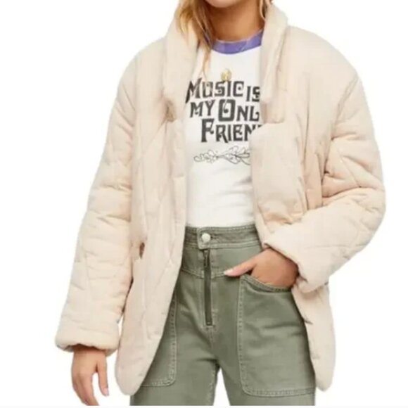 FREE PEOPLE Tawny Pillow Quilted Jacket Dusty Rose Pink Size XS OB765637 - Picture 11 of 11